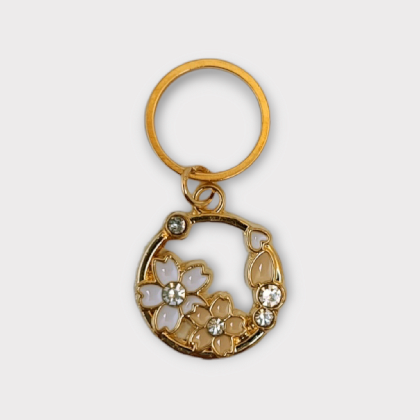 Ring med blomster - rosa