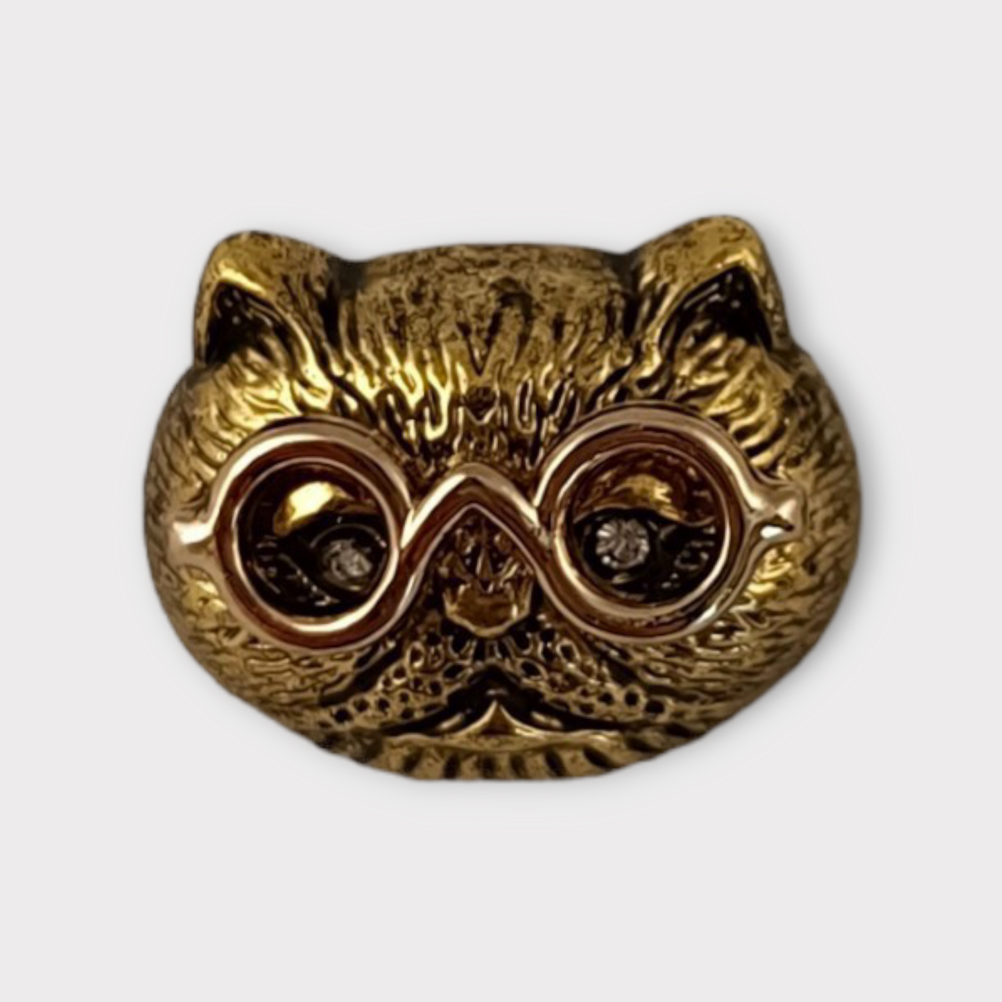 Metallknapp katt - to farger