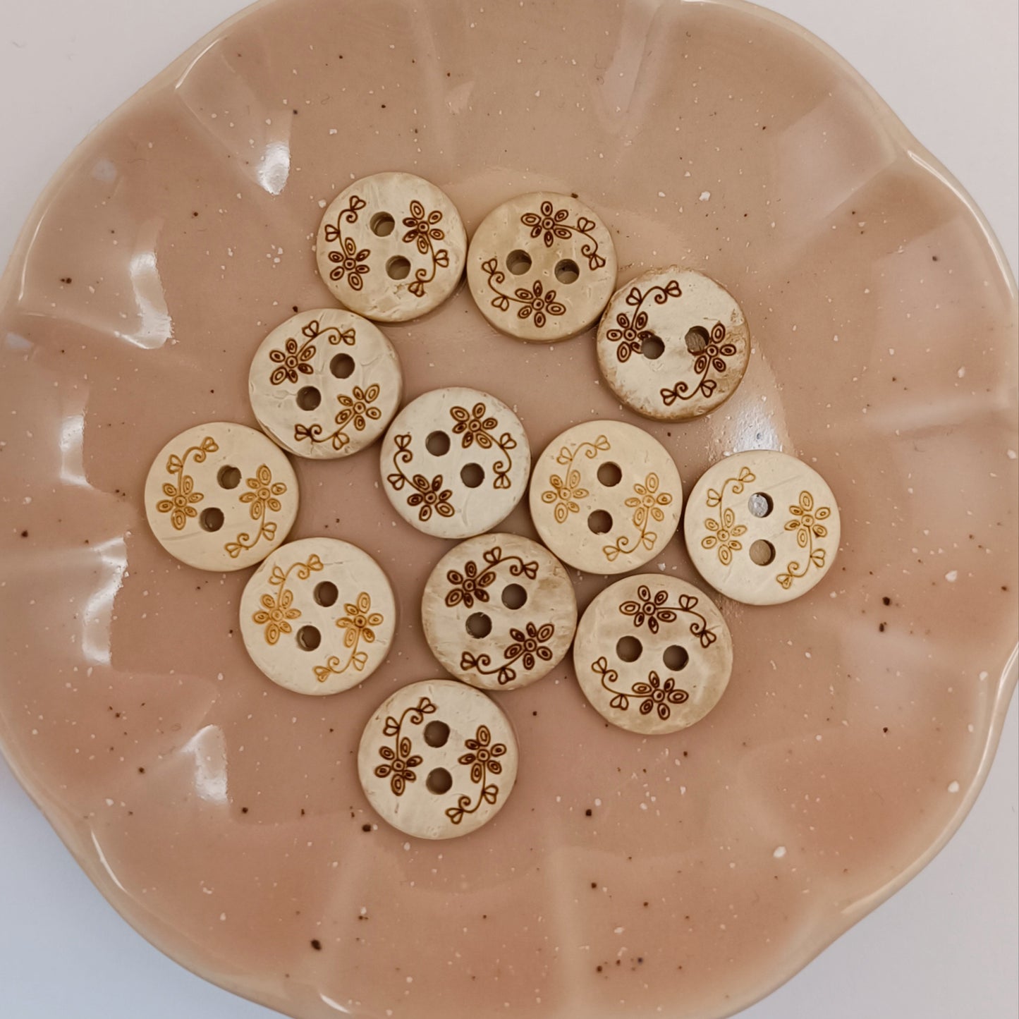 Knapper av kokosnøtt - 13mm